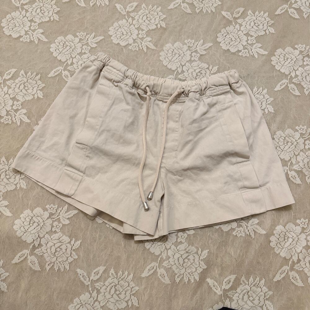 Helmut Lang Cream Drawstring Utility Shorts XS